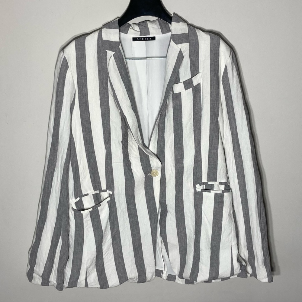 DECKER | Striped Linen Blend Blazer